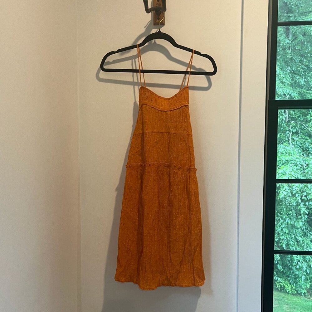 orange midi sundress